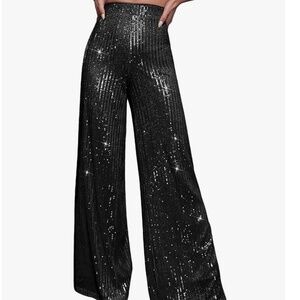 Sequin High Waist Wide Leg Pants